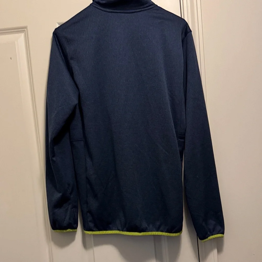 Columbia Men's Dark Blue Jacket with Bright Green Details
